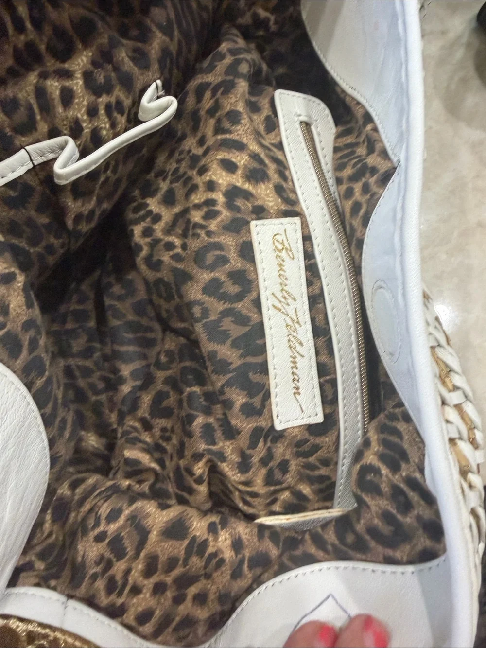 Beverly Feldman white and gold woven large hobo bag Gorgeous